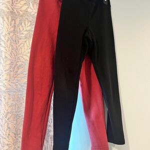 Old Navy Girl Black and cranberry Leggings